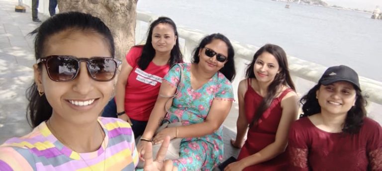 Girls at the lake